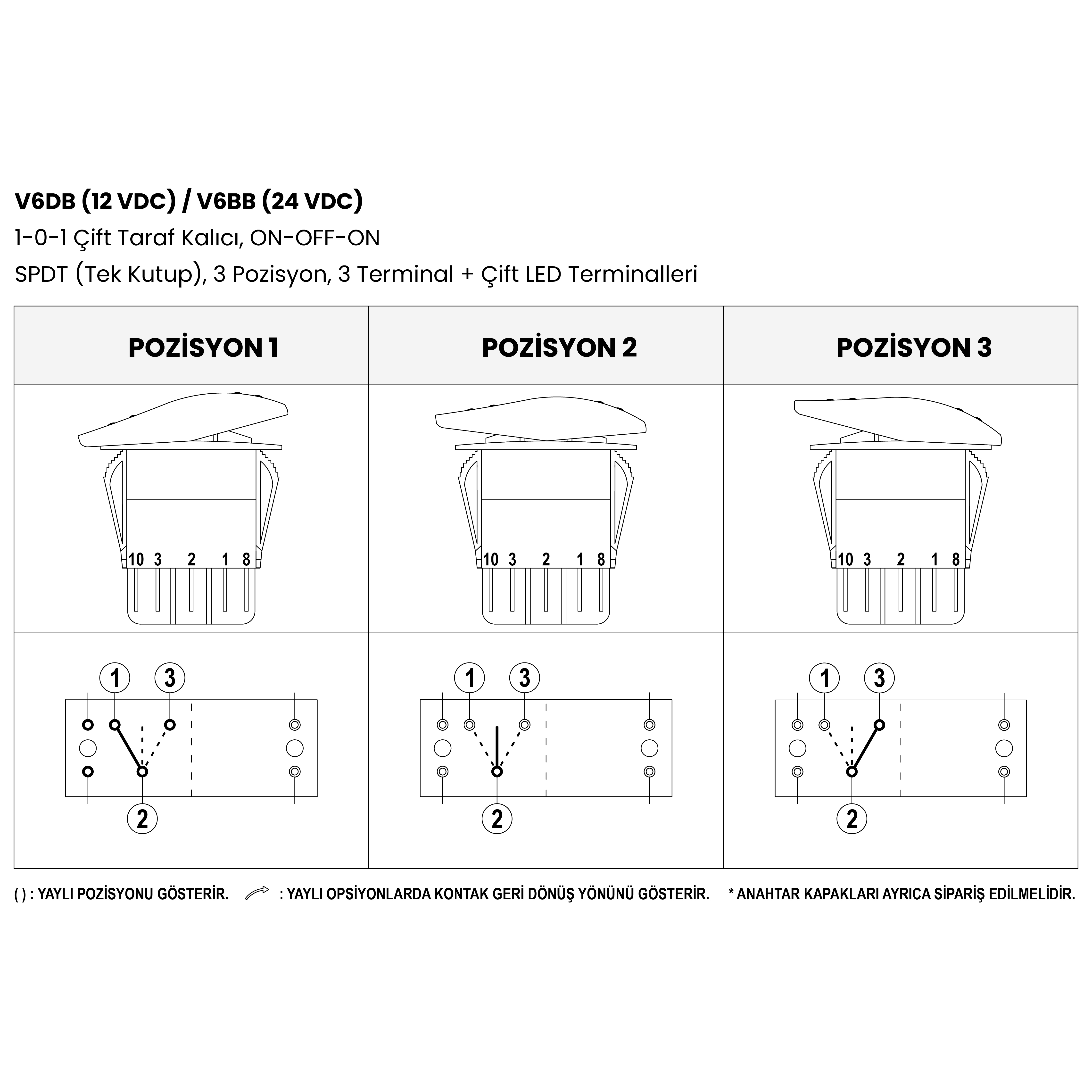 V6DB / V6BB Rocker Anahtar - 2