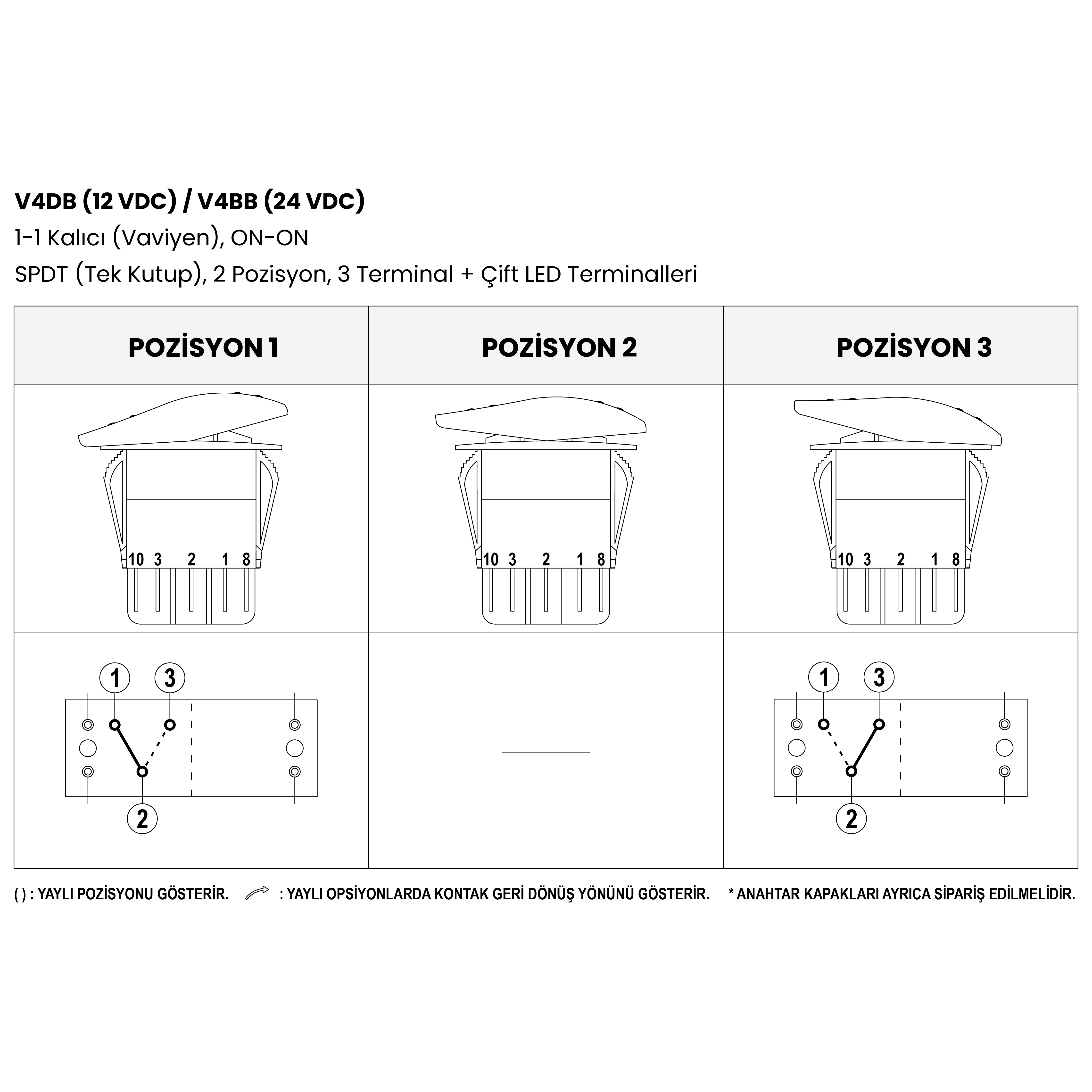 V4DB / V4BB Rocker Anahtar - 2